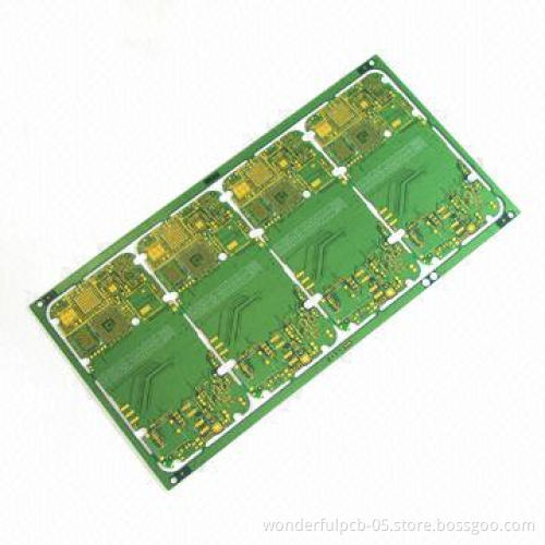 Double-sided PCB, Hard Gold Plating, Made of Teflon Material with 0.9 ±0.1mm Finish Thickness